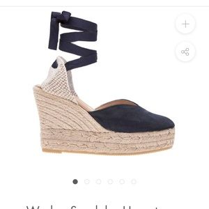 Navy blue espadrille wedges- Manebi- Size 39!!